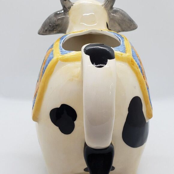Ceramic Vintage Hand Painted Cow Milk/Juice Pitcher - Picture 2 of 15